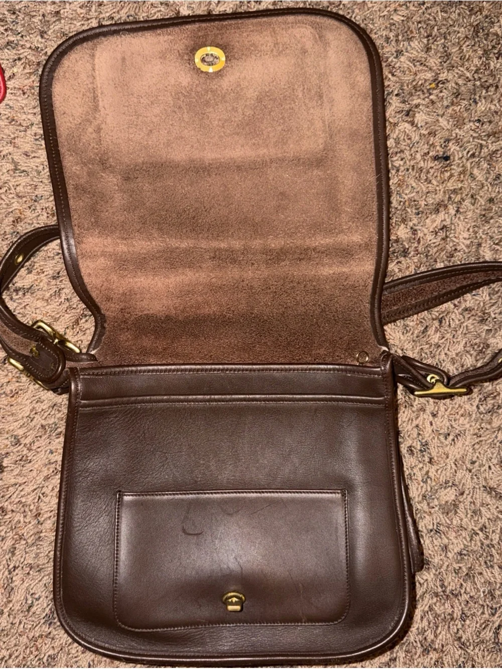 21 Vintage Coach red Leather Crossbody Bag , purse, satchel, tote w/ dust bag